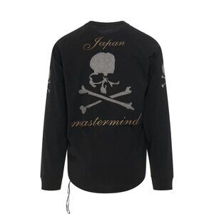 Mastermind Japan Embroidered Logo LS Baseball T-Shirt M Men Black Skull NWT $695